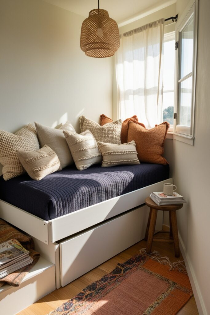 Push It to the Corner and Style It Like a Daybed