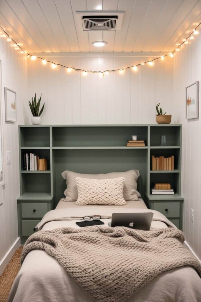 Use a Shelf Headboard for Built-In Storage