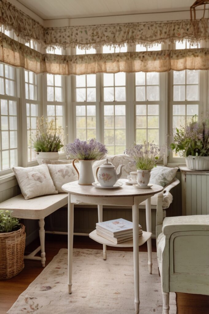 Cottagecore Sunroom with Vintage Touches