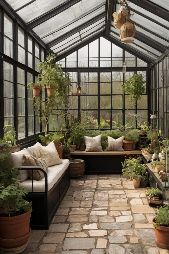 Greenhouse-Inspired Glass Sunroom